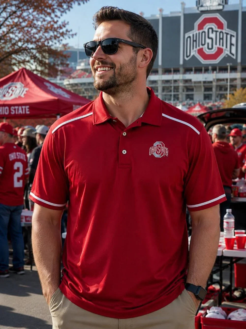 Antigua Ohio State Buckeyes Men’s XL Scarlet Red Short Sleeve Performance Polo